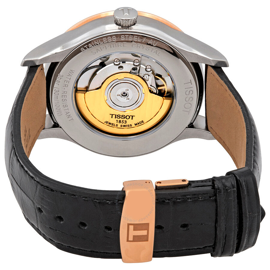 Tissot T-Gold Classic Black Dial Automatic Men's Leather Watch T912.428.46.058.00 - Dawson Watches #3