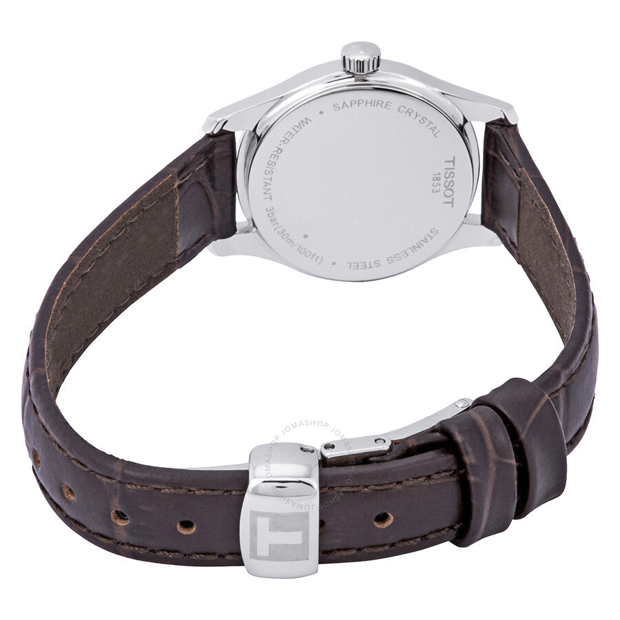 Tissot Tradition 5.5 White Dial Brown Leather Ladies Watch T063.009.16.018.00 - Dawson Watches #3