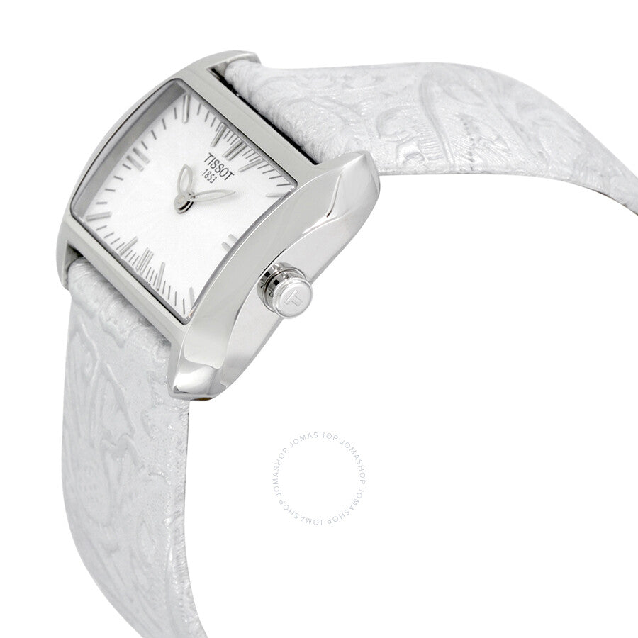 Tissot T-Wave White Dial Silver Leather Ladies Watch T0233091603102 - Dawson Watches #2
