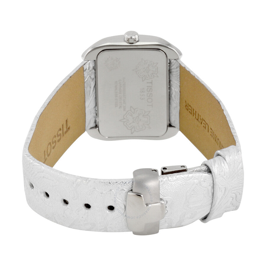 Tissot T-Wave White Dial Silver Leather Ladies Watch T0233091603102 - Dawson Watches #3