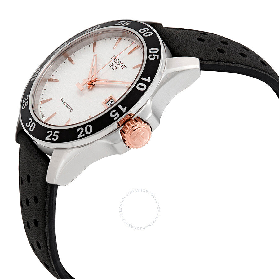 Tissot V8 Automatic Silver Dial Black Leather Men's Watch T1064072603100 - Dawson Watches #2
