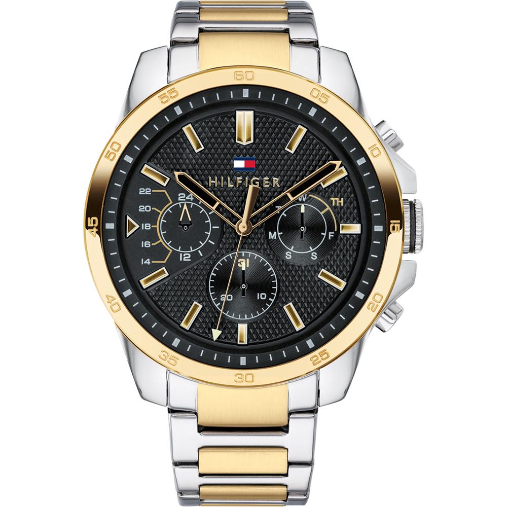 Tommy Hilfiger Decker Black Dial Tow Tone Chrono Men's Watch 1791559