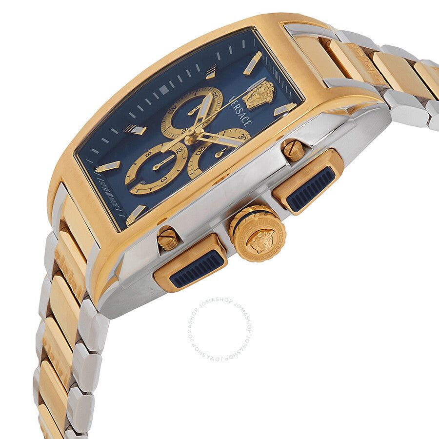 Versace Dominus Chronograph Quartz Blue Dial Two-Tone Men's Watch VE6H00723 - Dawson Watches #2