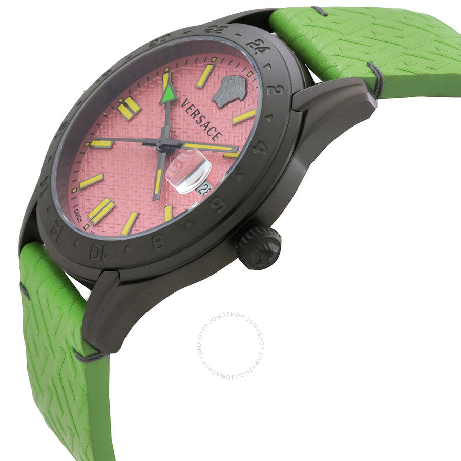 Versace Greca Time GMT Quartz Pink Dial Men's Watch VE7C00323 - Dawson Watches #2