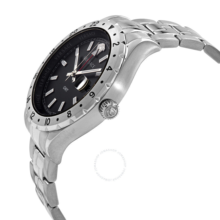 Versace Hellenyium GMT Black Dial Men's Watch V1102 0015 - Dawson Watches #2