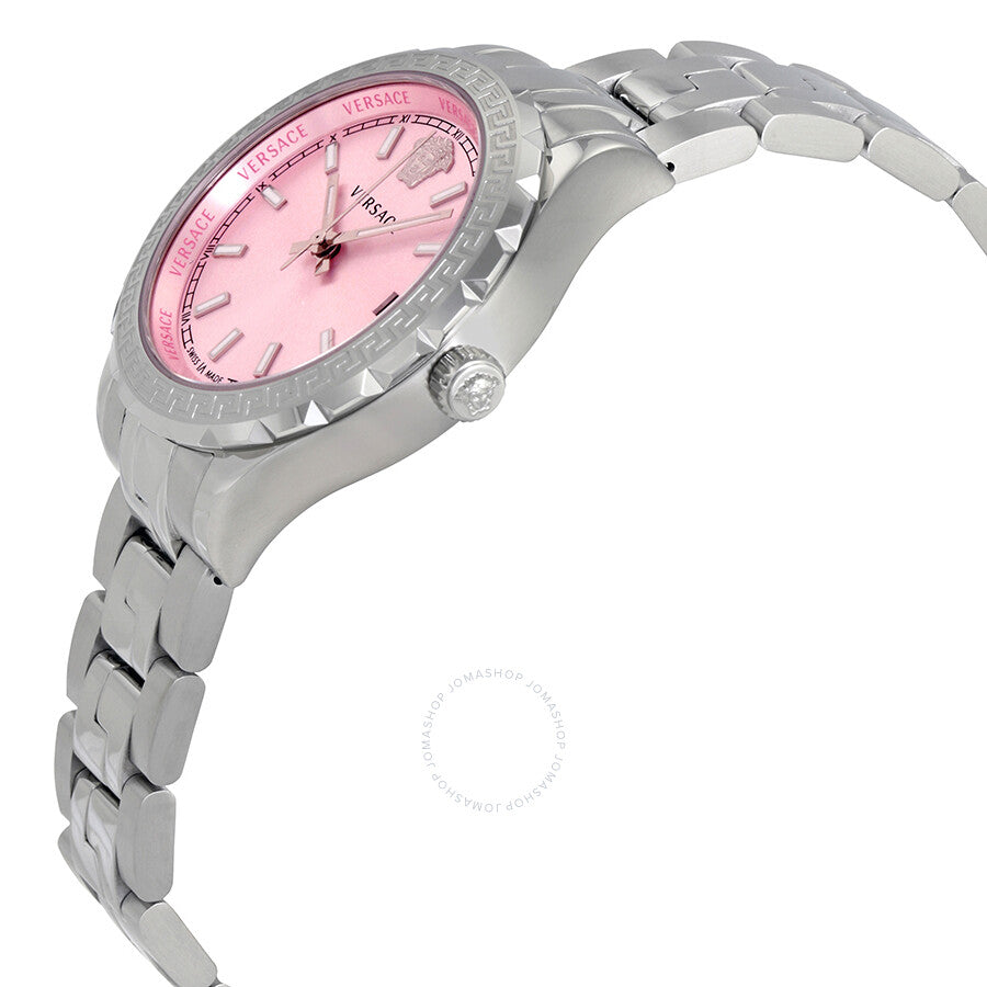 Versace Hellenyium Pink Dial Stainless Steel Ladies Watch V12010015 - Dawson Watches #2