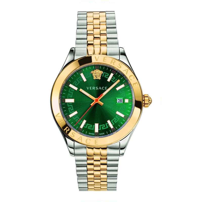 Versace Hellenyium Two-Tone Green Dial Men's Watch VEVK00620 - The Watches Men & CO