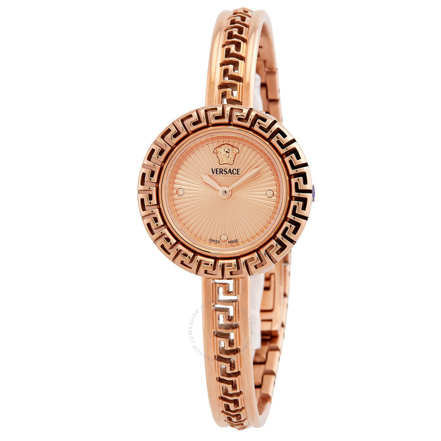 Versace La Greca Quartz Rose Gold Dial Ladies Watch VE8C00424