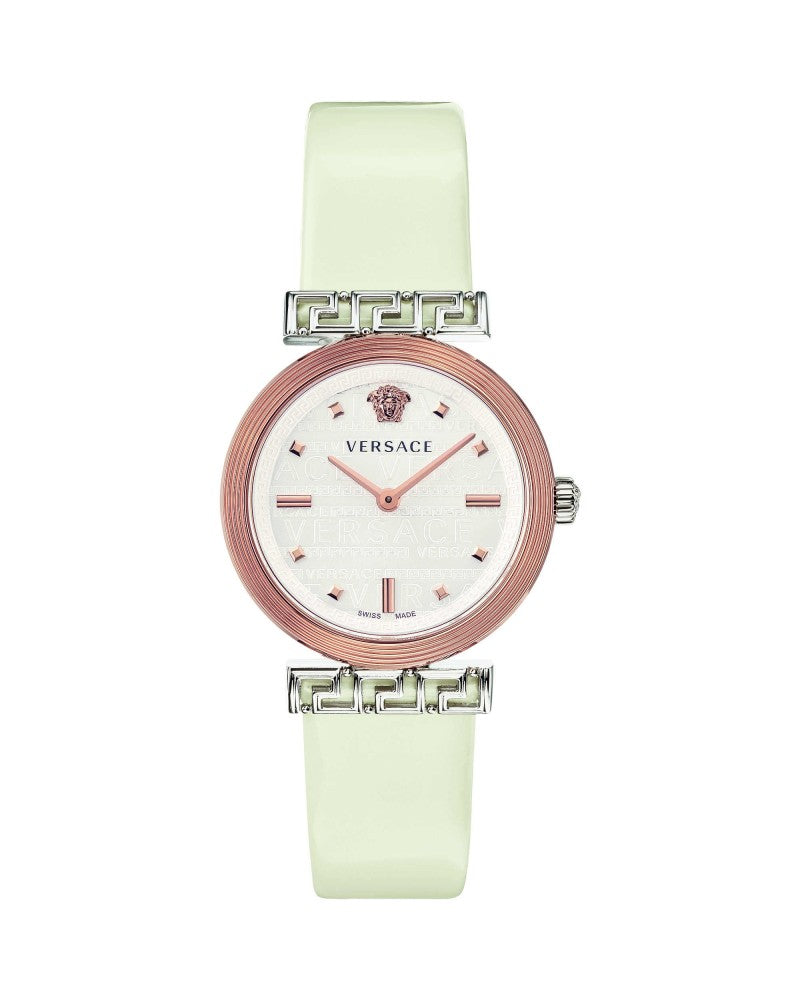 Versace Meander White Leather Strap Women's Watch VELW00120 - The Watches Men & CO