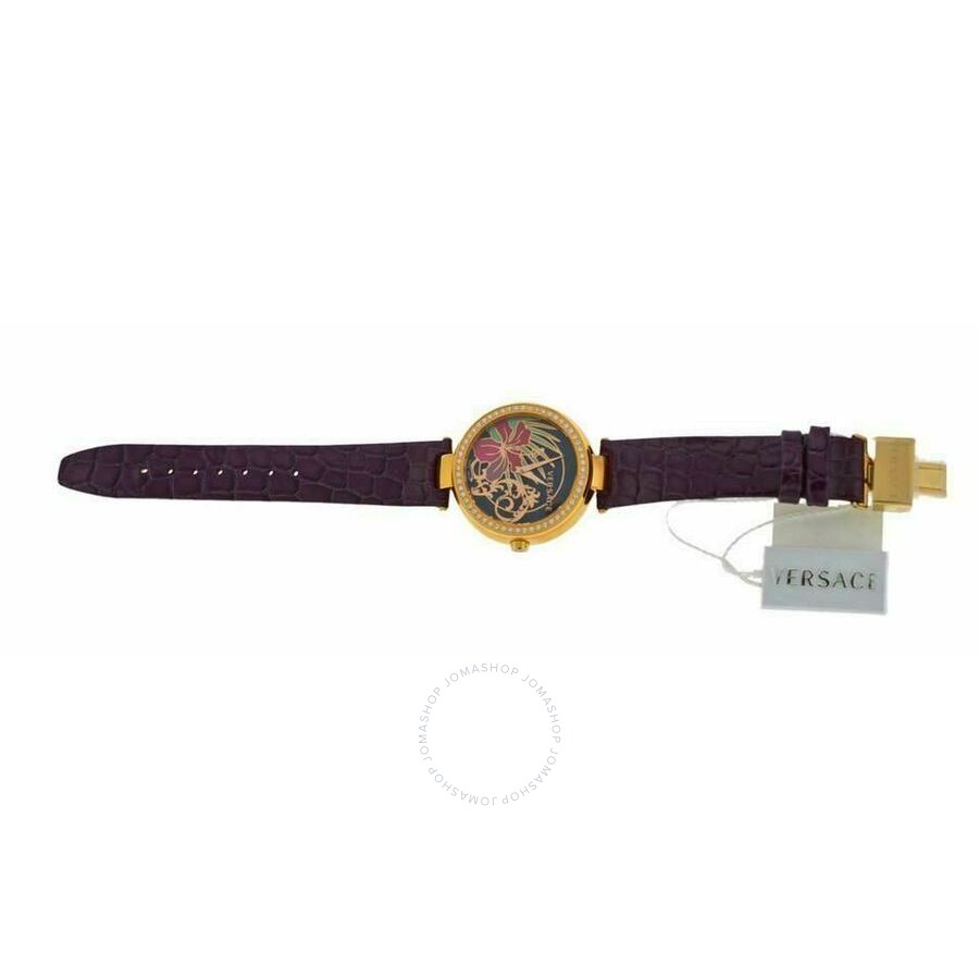 Versace Mystique Hibiscus Quartz Diamond Black Dial Ladies Watch I9Q81D9HI S702 - Dawson Watches #5