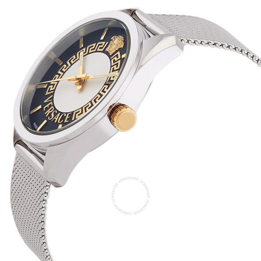 Versace New V Circle Quartz Men's Black Guilloche Dial Watch VE8A00324 - Dawson Watches #2