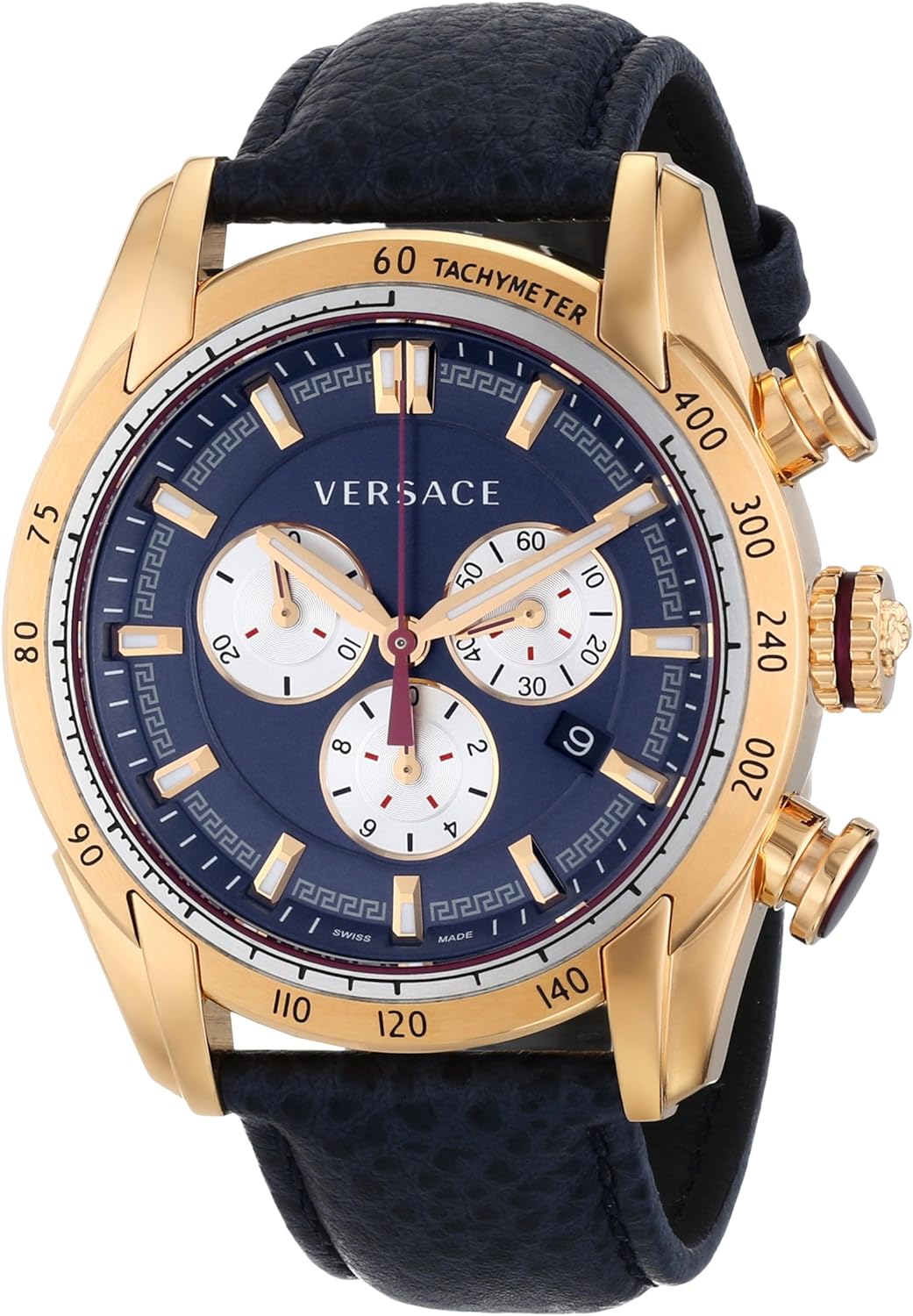 Versace V-Ray Rose Gold Leather Strap Men's Watch VDB030014 - The Watches Men & CO