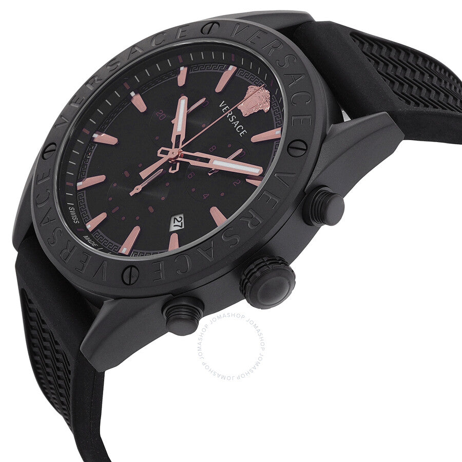 Versace V-Chrono Quartz Black Dial Men's Watch VEHB00419 - Dawson Watches #2