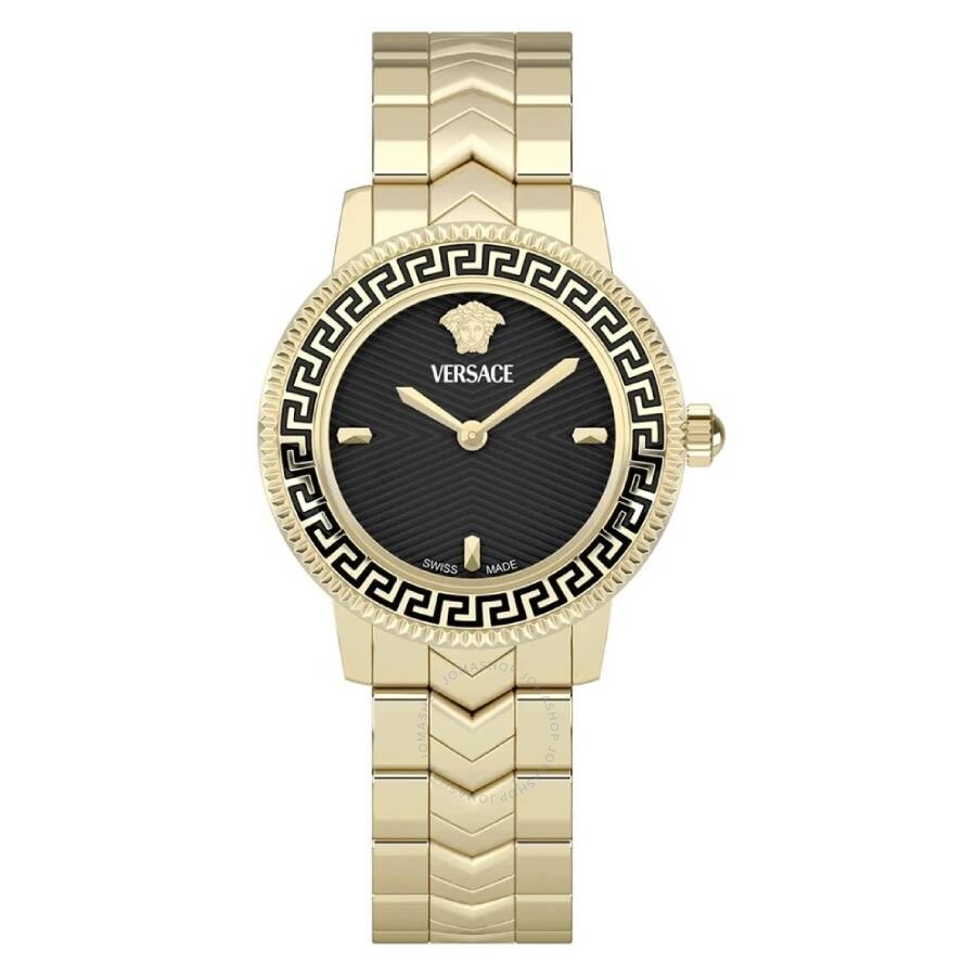 Versace V-Icon Quartz Black Dial Ladies Watch VEUCA0824 - Dawson Watches