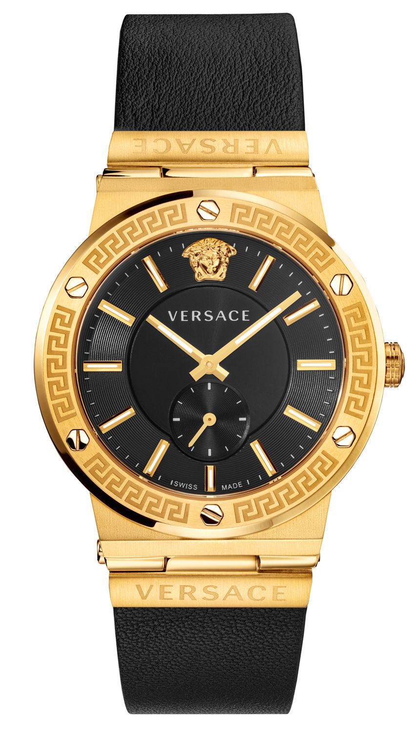 Versace Greca Black Leather Men's Watch VEVI00220 - Dawson Watches