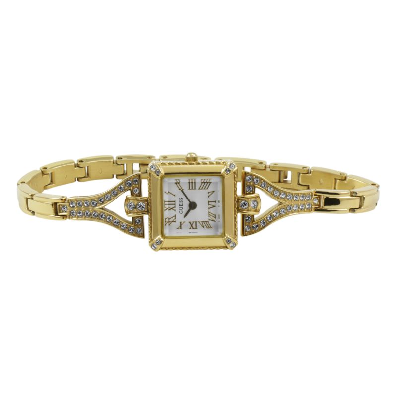 Guess Flawless Diamond White Dial Gold Ladies Watch W0137L2