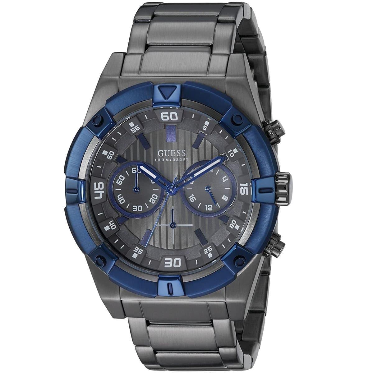 Guess Men’s Analog Stainless Steel Gunmetal Men's Watch W0377G5 - Dawson Watches