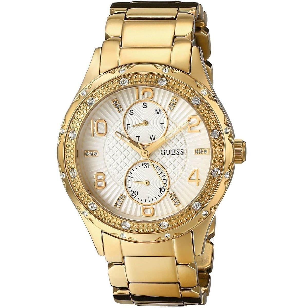 Guess Women White Dial and Gold Stainless Strap Women's Watch W0442L2 - Dawson Watches