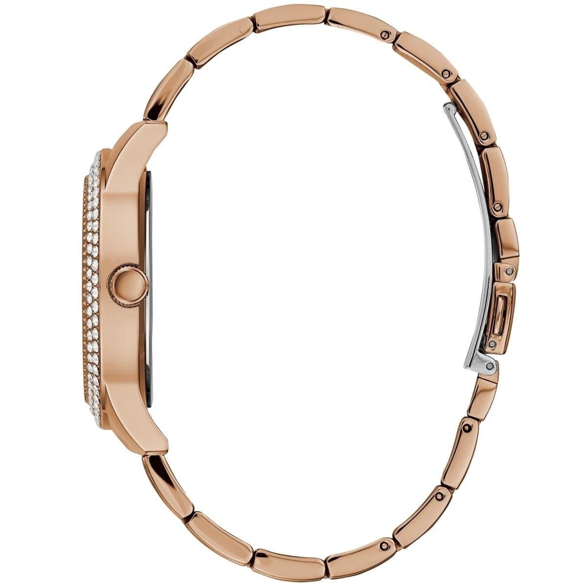 Guess Bedazzle Rose Gold Silver Dial Women's Watch W1097L3