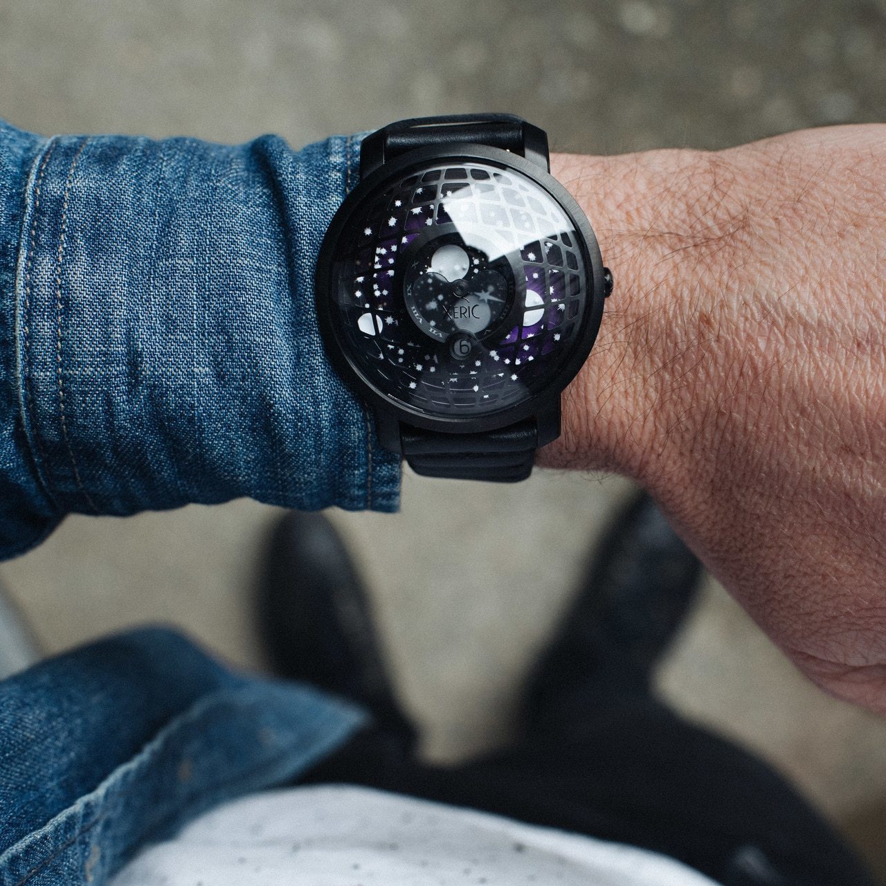Xeric Trappist-1 Moonphase Deep Space Super-LumiNova Watch (second hand)