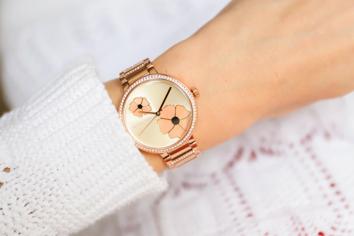 Michael Kors Courtney Gold/Champagne Dial Rose-Gold Women's Watch - MK3836