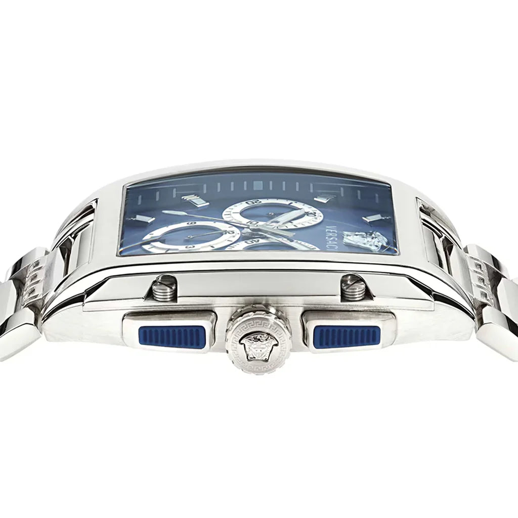 Versace Dominus Stainless Steel Rectangular Dial Quartz Men Watch - VE6H00423