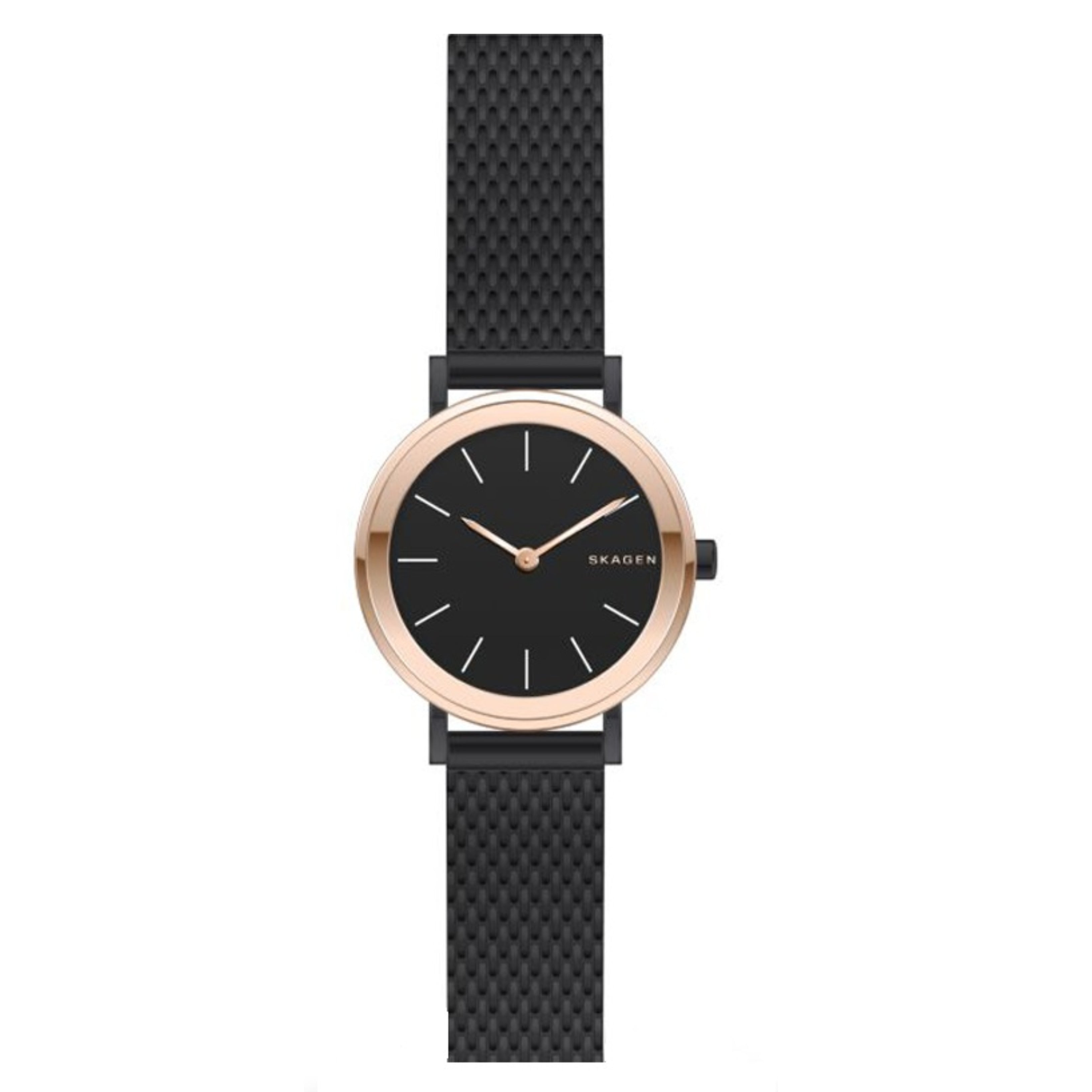 Skagen Hald Black Dial Rose Gold-tone Ladies Watch SKW2493