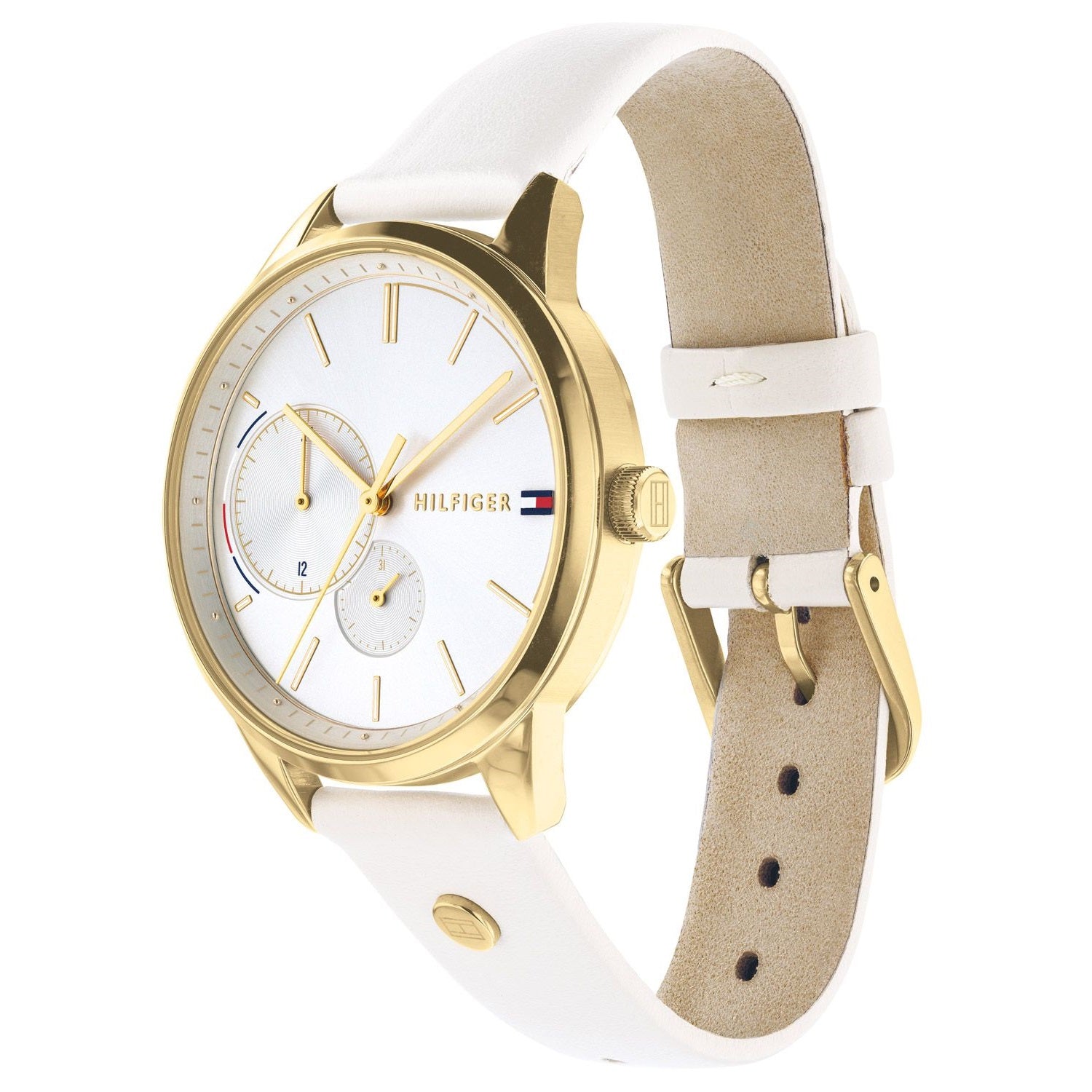 Tommy Hilfiger Brooklyn Silver Dial Leather Strap Ladies Watch 1782018