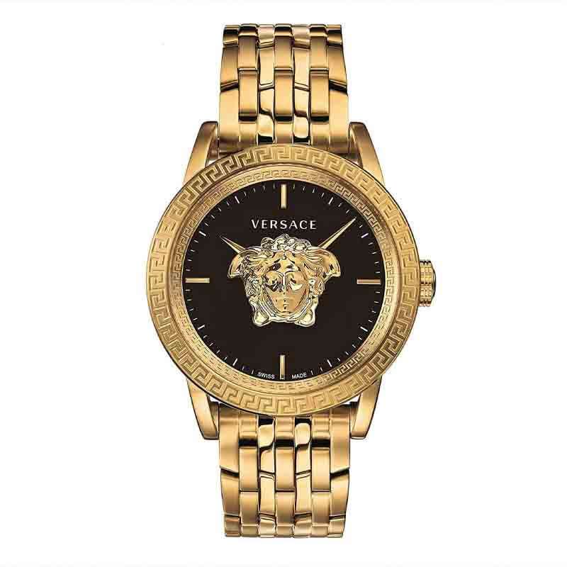 Versace Gold Stainless Steel Black Dial Men's Watch  VERD00818 - Dawson Watches