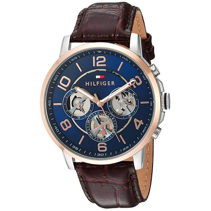 Tommy Hilfiger Keagan Navy Dial Leather Strap Men's Watch 1791290