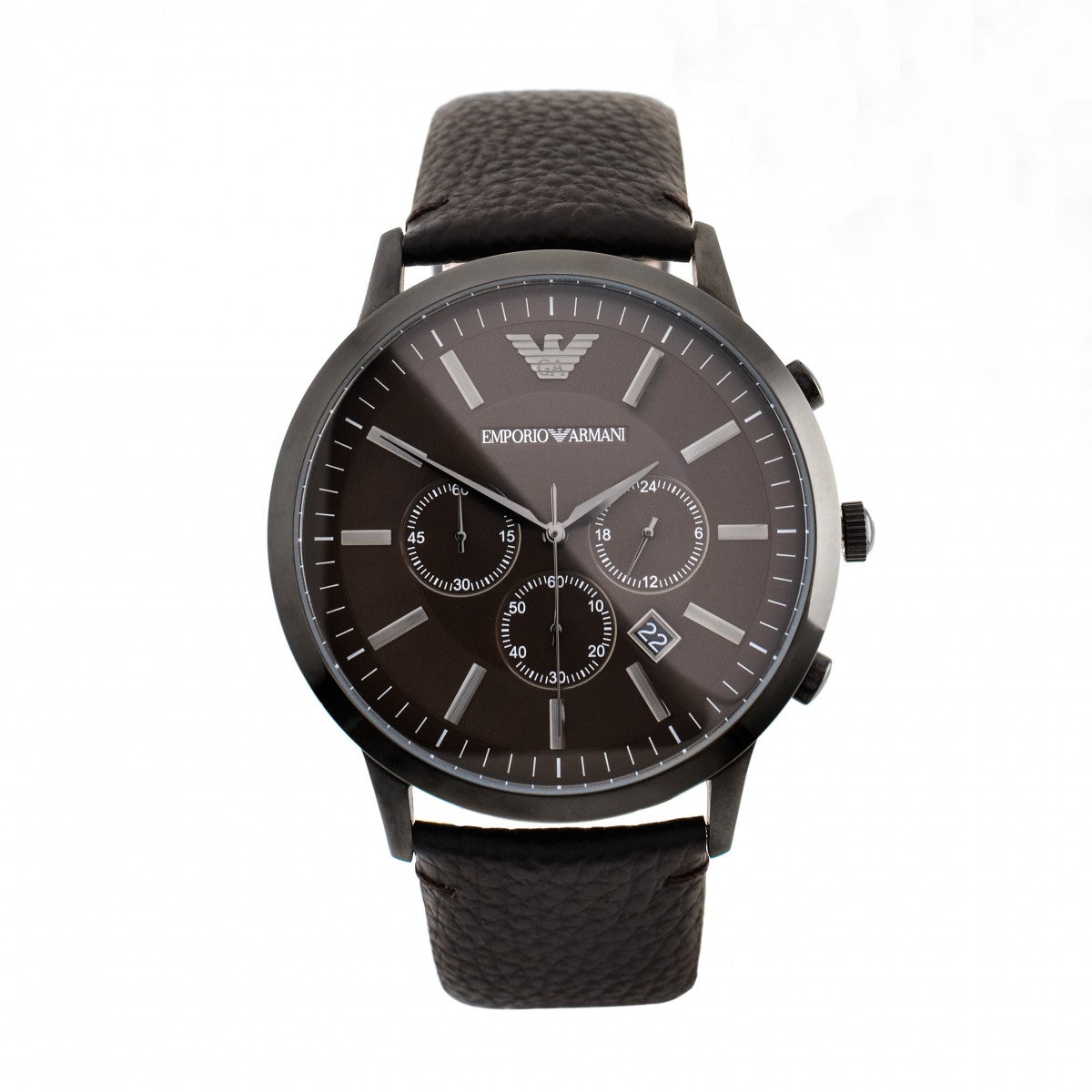 Emporio Armani Sportivo Dark Brown Dial Brown Leather Men's Watch AR2462