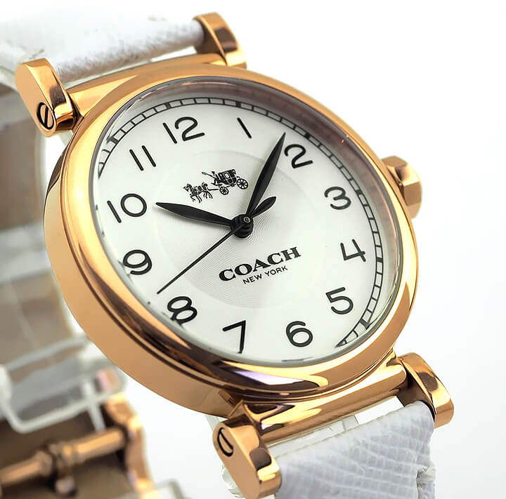 Coach Madison White Leather Strap Women's Watch 14502408 - Dawson Watches #2
