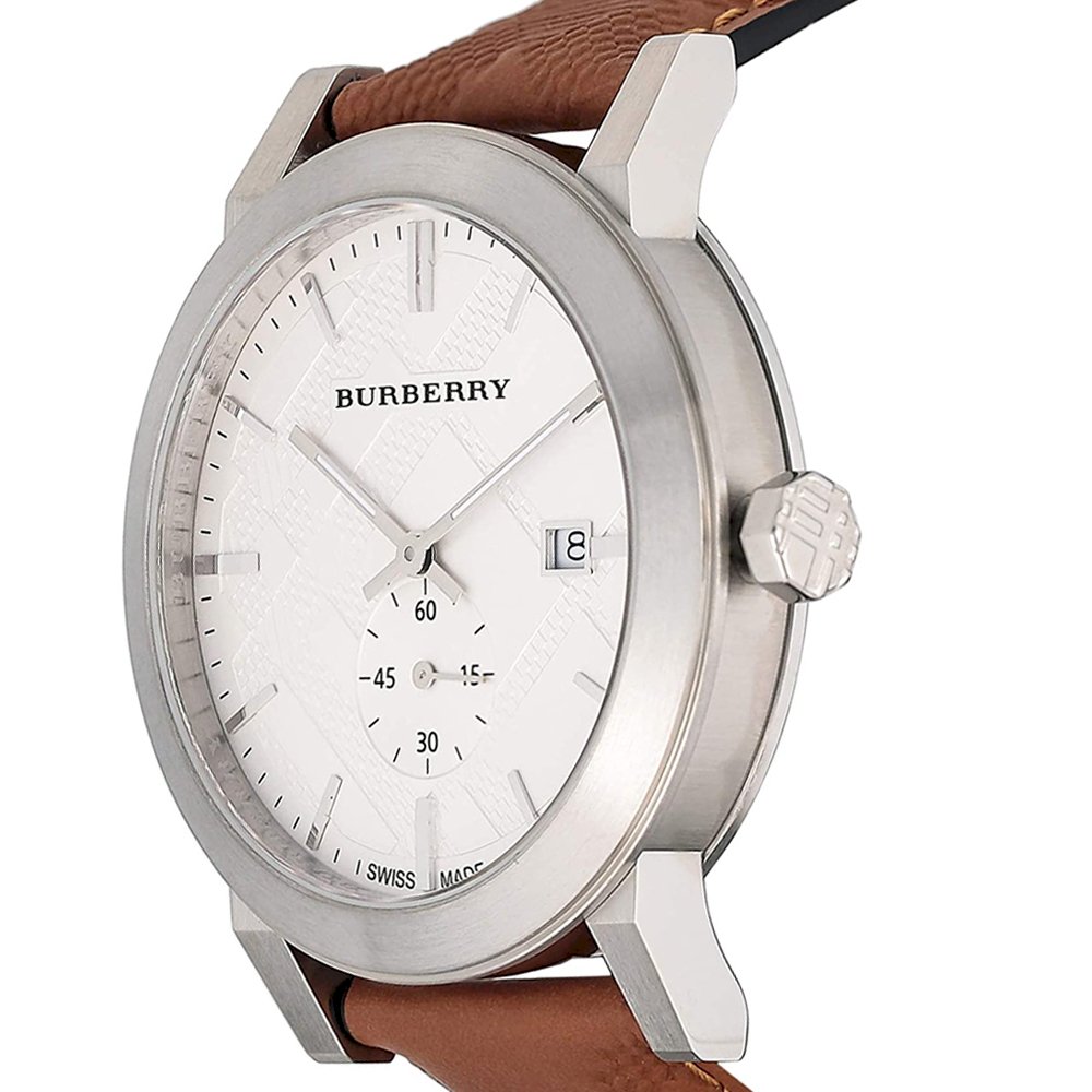 Burberry Men’s Quartz Leather Strap Silver Dial Men's Watch BU9904 - Dawson Watches #2