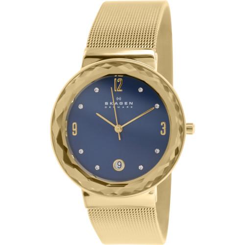 Skagen Leonora Gold-Tone Stainless Steel Mesh Ladies Watch SKW2181