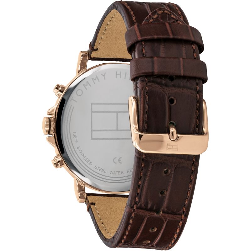 Tommy Hilfiger Multi-function Brown Leather Men's Watch 1710379