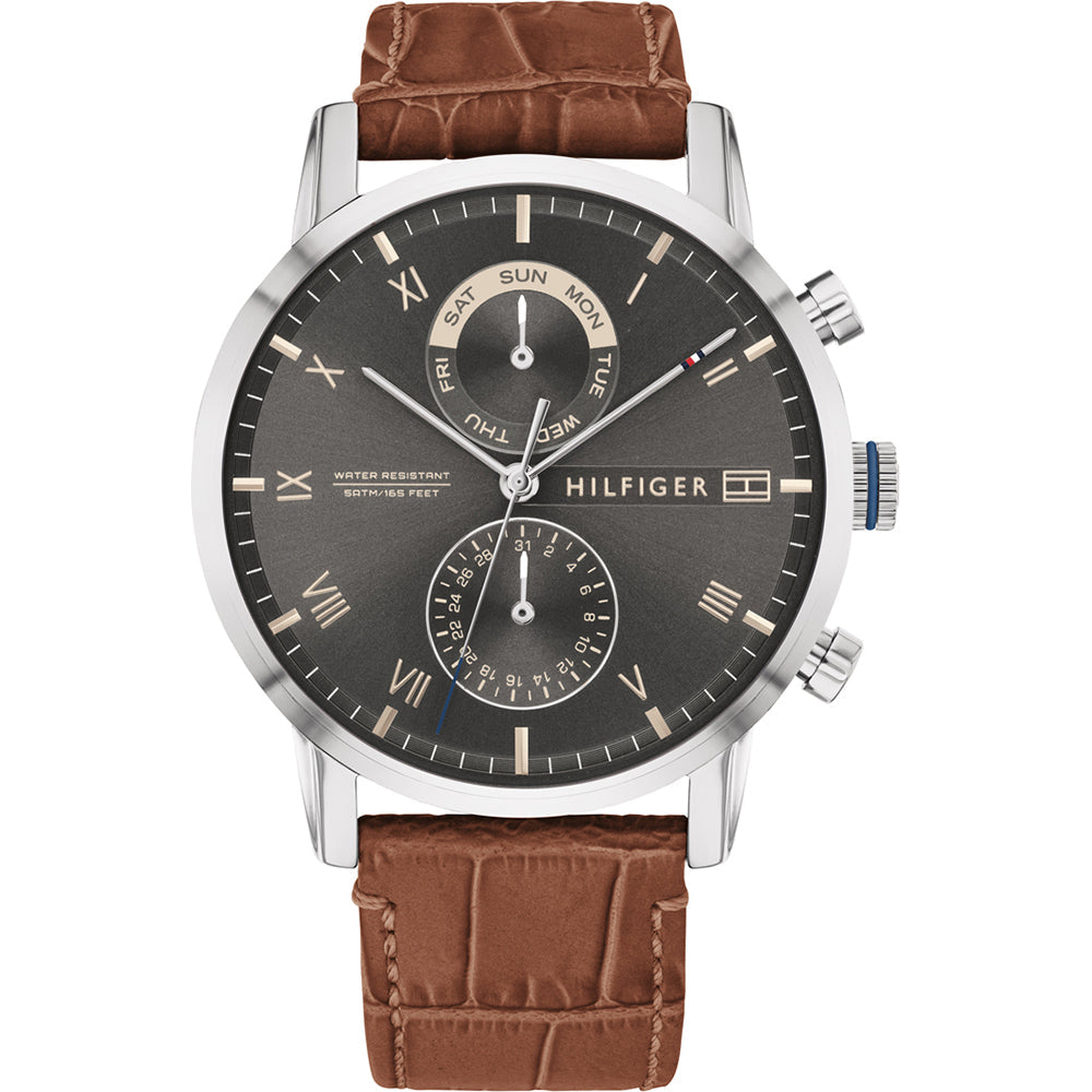 Tommy Hilfiger Multi-function Brown Leather Men's Watch 1710398