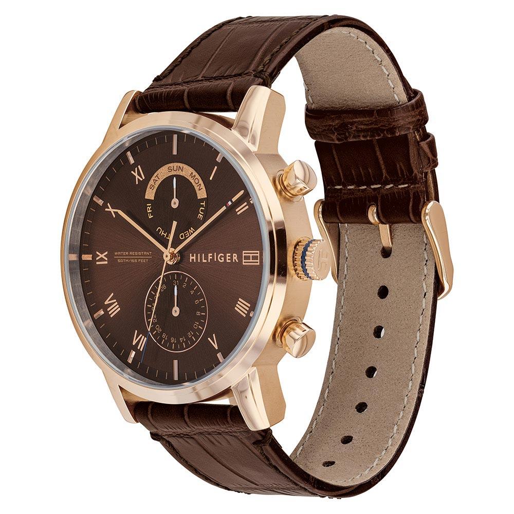 Tommy Hilfiger Multi-function Brown Leather Men's Watch 1710400