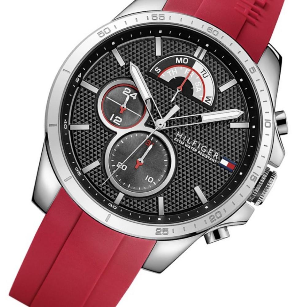 Tommy Hilfiger Men's Red Silicone Sports Watch 1791351