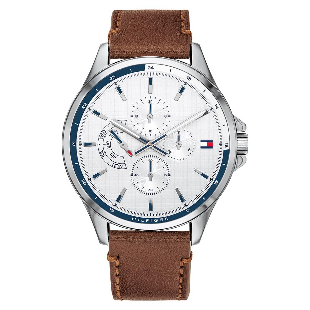 Tommy Hilfiger Multi-function Brown Leather Men's Watch 1791614