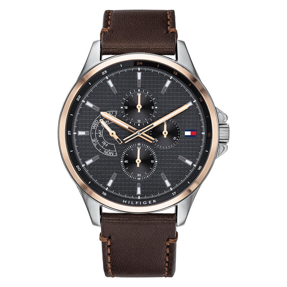 Tommy Hilfiger Multi-function Brown Leather Men's Watch 1791615