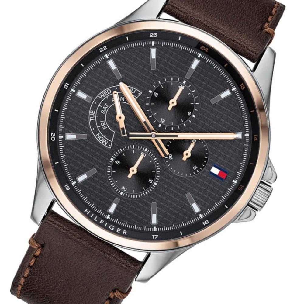 Tommy Hilfiger Multi-function Brown Leather Men's Watch 1791615