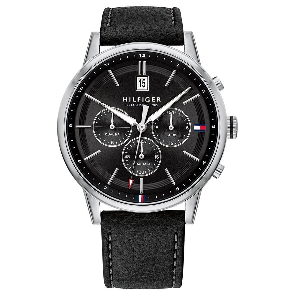 Tommy Hilfiger Multi-function Black Leather Men's Watch 1791630