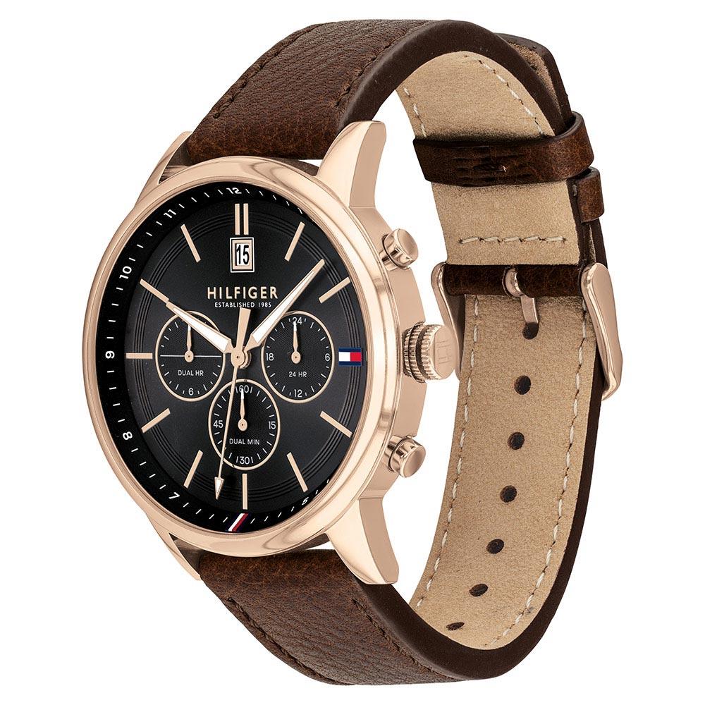 Tommy Hilfiger Multi-function Dark Brown Leather Men's Watch 1791631