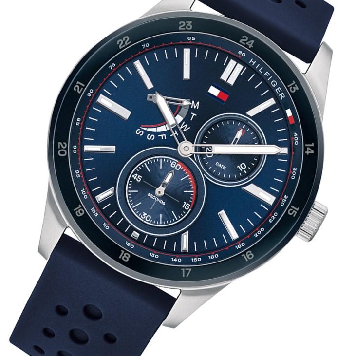 Tommy Hilfiger Multi-function Blue Silicone Men's Watch 1791635