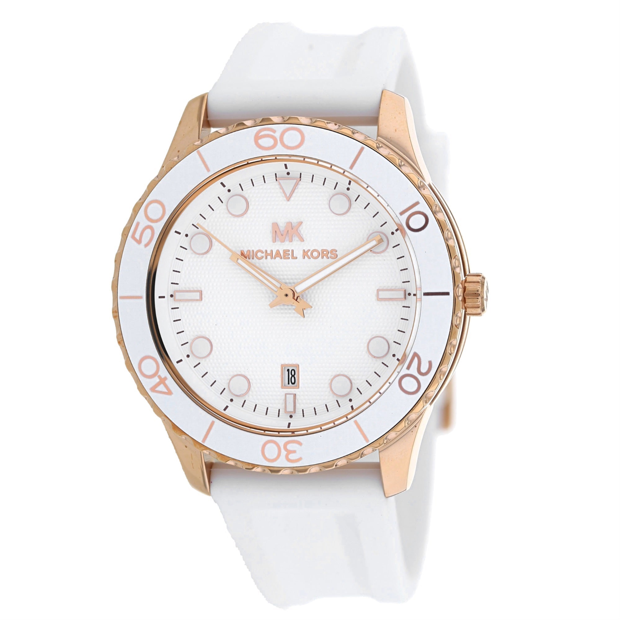 Michael Kors Runway White Silicon Strap Women's Watch  MK6853 - Dawson Watches