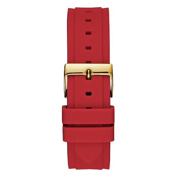 Guess Gold Tone Case Red Silicone Women's Watch GW0431L1