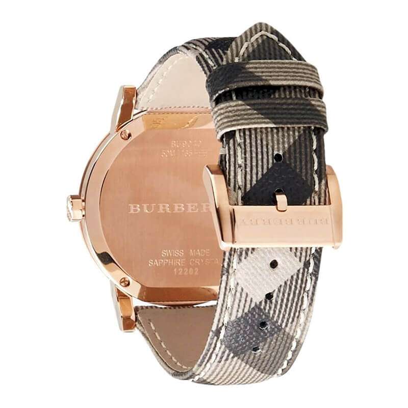 Burberry Women’s Swiss Made Leather Strap Rose Gold Dial Women's Watch BU9040 - Dawson Watches #3
