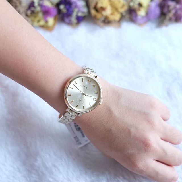 Marc Jacobs Sally Champagne Dial Gold 36mm Ladies Watch MBM3363