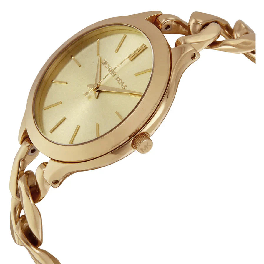 Michael Kors Slim Runway Champagne Dial Gold Ladies Watch MK3222