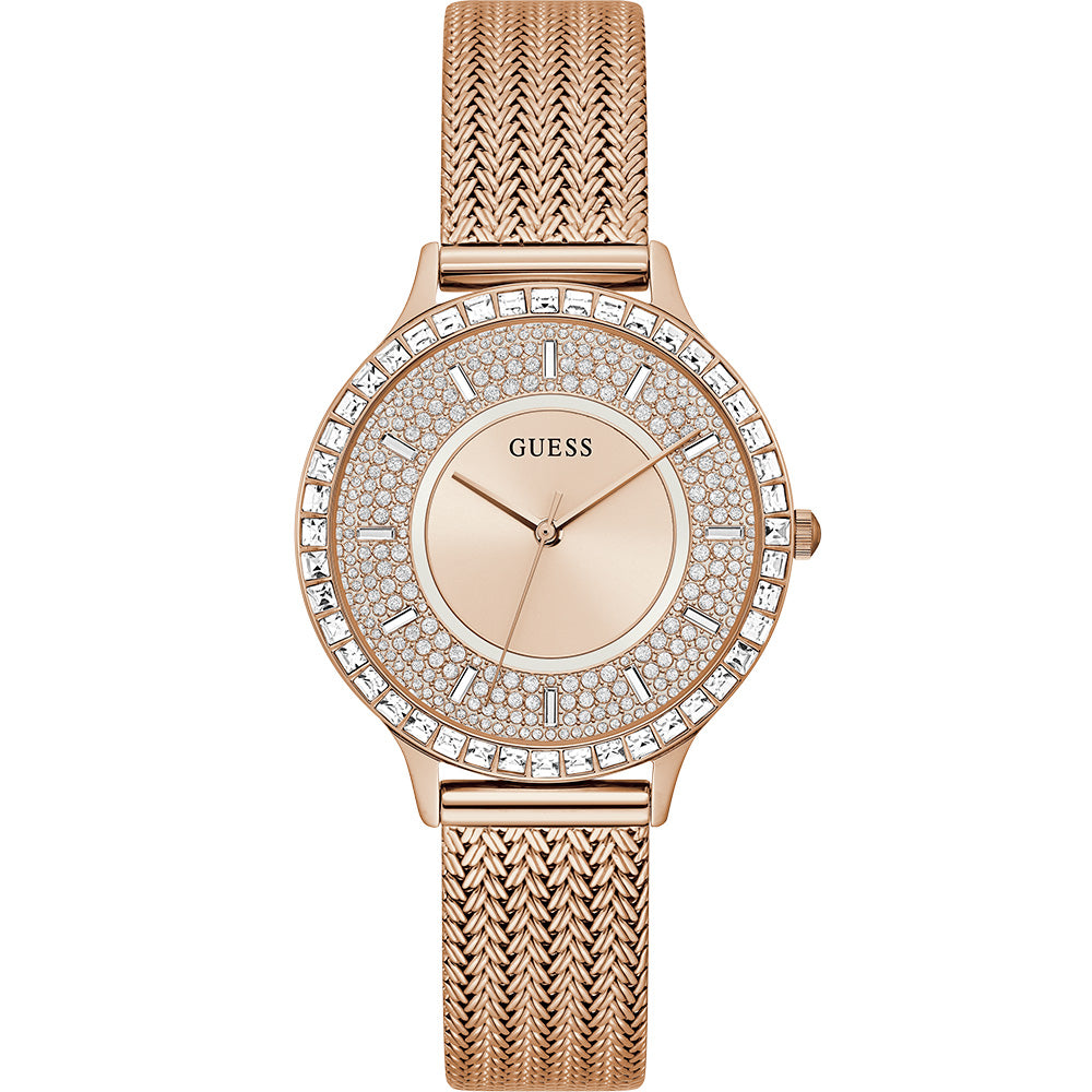 Guess Soiree Rose Gold Tone Mesh Strap Women's Watch GW0402L3